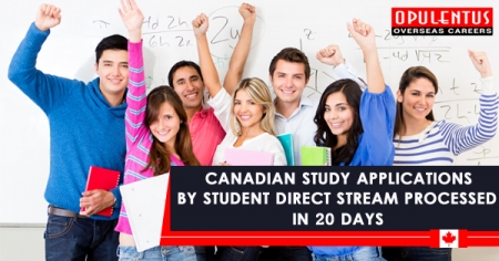 Canadian Study Applications by Student Direct Stream Processed in 20 Days - Opulentuz